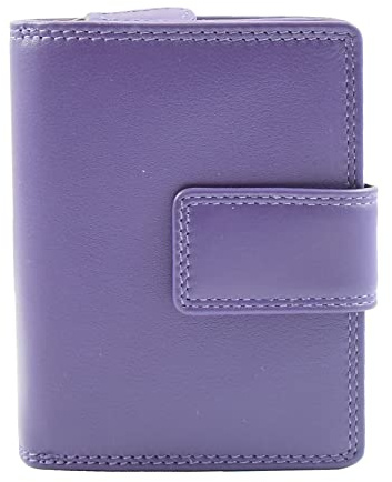 Womens Premium Leather Purse Bi-Fold Multi-Card Slots Cash Coins Wallet HOL311 (Purple)