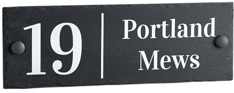 House Signs Direct Bespoke Slate House Sign, Rustic Grey