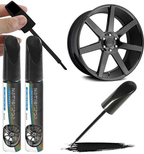Cutiolly Lackstift Schwarz,Lackstift Auto,Lackstift Schwarz Matt,Felgen Reparaturset,Autolack Kratzer Entferner,Felgen Lackstifts,Felgenreparatur Lackstifts,Felgen Ausbesserungslack (2pc)