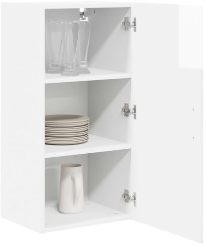 vidaXL Wandschrank Porto Hochglanz Weiß 40 x 31 x 80 cm Holzwerkstoff