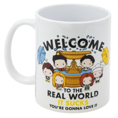 PICOBOX, Friends Mug Tv Show, Gift for Friends Fans, Decorative Ceramic Mug with Box for Home & Office, Capacity of 325 Ml, 9,5 x 11,3 x 8 Cm, Microwave Safe
