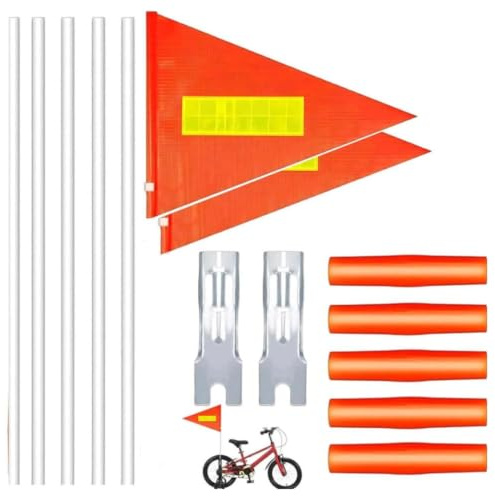 Fahrrad Wimpel 2-Set Fahrradfahne Reflektierende Fahrradflagge Verstellbare Roller Fahne Warnschild Sicherheitswimpel,Fahrradanhänger Fahne Wimpel,Sicherheitswimpel Kinderfahrrad