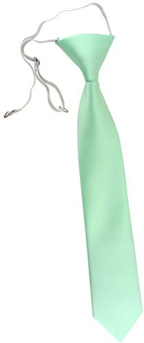 TigerTie Security Sicherheits Krawatte in mint Uni einfarbig - vorgebunden mit Gummizug in weiss