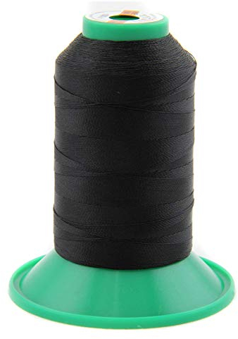 NTS Nähtechnik 1000m Nähgarn, Ledergarn 60, Farbauswahl, Filament Garn für Leder (Schwarz)