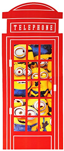 alles-meine.de GmbH XXL Fensterbild - Minnion - Ich einfach unverbesserlich/Telefon/in der Telefonzelle - Sticker Fenstersticker Aufkleber - selbstklebend + wiederverwend..