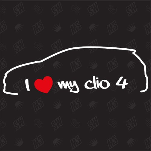 speedwerk-motorwear I Love My Clio 4 - Sticker für Renault - ab Bj. 2012