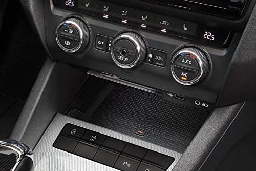 INBAY 5W Handyhalterung Auto Ablagefach Induktiv/Kabellos passend für Skoda Octavia (5E) 02/2013-01/2020 - Autohalterung Zubehör Innenraum - Qi