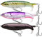 Truscend Fishing Bass Lures Multi snodato Topwater Life-Like Trout Swimbait Duro Crankbaits, Infradito Colorati Estivi, con finte Perline