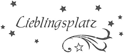 timalo® Wandtattoo fürs Wohnzimmer 'Lieblingsplatz mit Sternen' | 68011-a1-dunkelgrau-100x42