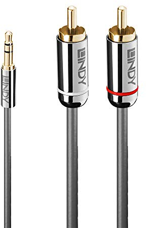 LINDY 35334 2m 3.5mm an Phono Audiokabel, Cromo Line, Anthrazit