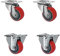 CASCOO SETSBFB080N2U6B32 Rollensatz 2 Lenkrollen, 2 Bockrollen, Polyamid, Polyurethan, Durchmesser 80 mm, Kugellager, Transportrollen, Traglast 390 kg (4-er Pack)