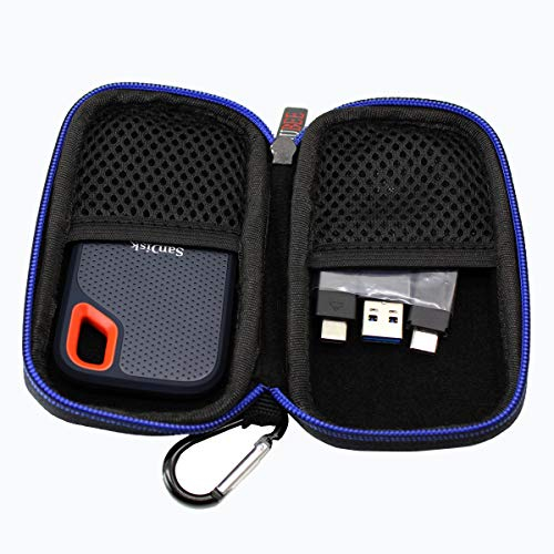 GUBEE Hart Reise Tasche Case für SanDisk Extreme Portable SSD 250 GB/500 GB/1 TB/2 TB Aufbewahrungskoffe Etui (Schwarz)