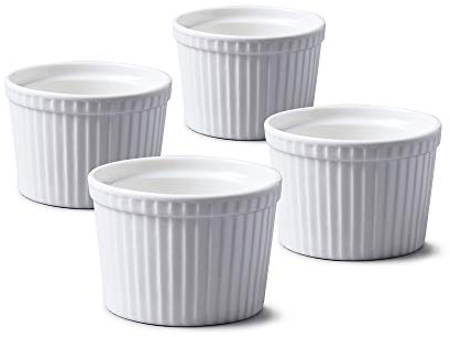 WM Bartleet & Sons 1750 TSET46 Set of 4 Traditional Porcelain Deep Ramekins 8cm Diameter– White