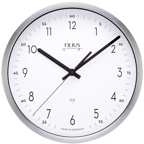 Filius 0301-19 Funk-Wanduhr 30 cm Silberfarben