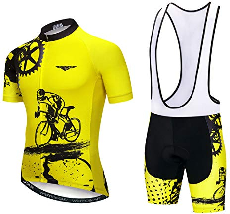 MTB Trikot Sets Herren Radtrikot Kurzarm Radtrikot Anzüge Zip Mountain Road Bekleidung Fahrrad Top Shirts Atmungsaktiv Sommer Pro Team Sport Rennrad Trikot für Herren Größe L