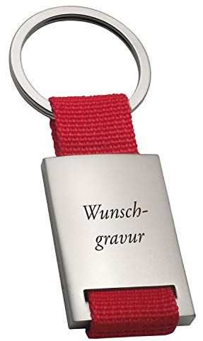 Schlüsselanhänger Personalisiert mit Gravur | Beidseitige Gravur möglich | Rot | Wunschgravur | Geschenk zu Weihnachten für Mama Papa | 8,5x3,5cm
