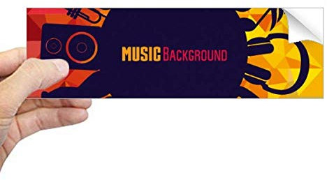 DIYthinker Musikinstrumente Crazy Blue Illustration Rechteck Bumper Sticker Notebook Window Decal