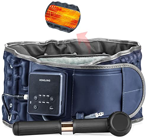 HONGJING Ceinture de décompression chauffante à piles pour soulager les douleurs dans le bas du dos, traction du dos avec coussin chauffant rechargeable