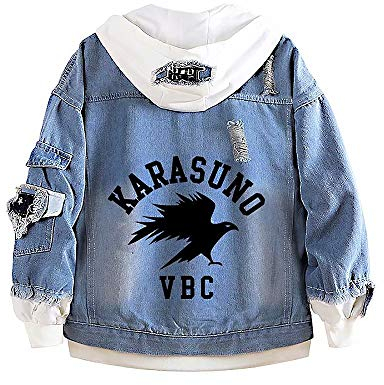 Anime Haikyuu Cosplay Jeansjacke Hoodie Pullover Sweatshirt Kostüm Männer Frauen Anime Haikyuu Karasuno High School Volleyball Cosplay Jacke Jean Hoodie Sweatshirt Haikyuu Jacke Trainingsanzüge