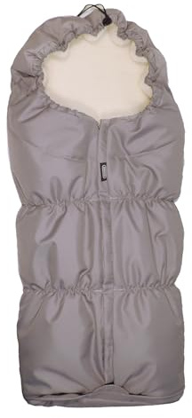 EICHHORN Kinderwagen Mumien Winterfußsack mit Teddyfutter (Silbergrau)