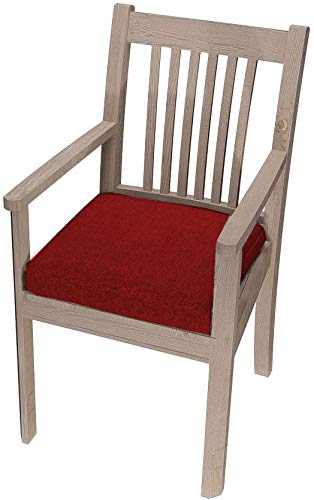 chilly pilley Stuhlkissen Gartenkissen Gartenstühle Stuhlauflage Stuhlpolster Sitzkissen Abnembar Bezug Mit Reißverschluss Auflage Set Garten Kissen (4er Set 40x40x5, Dunkelrot)