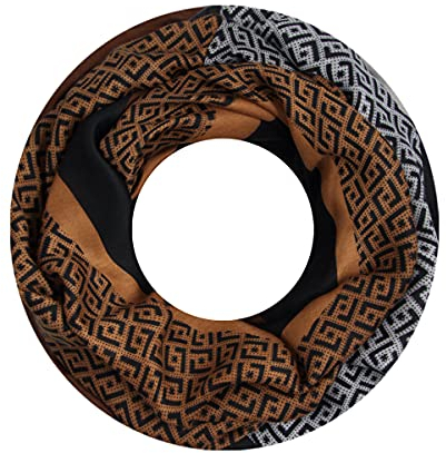 Majea Damen Loop Schal Schlauchschal Halstuch (880026) (braun 3)