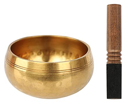 Bol Chantant Tibetain Fait Main Bol Tibétain Purification Bol Sonore de Méditation Yoga avec Maillet Prière Relaxation Soulagement de Stress et Anxiété Guérison Bol Chakra Bol Chantant Népal