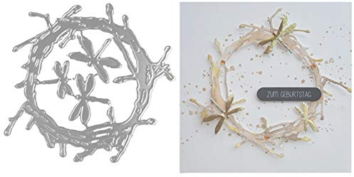 Stanzschablonen für Kartenherstellung, Libellenkreis, DIY Scrapbooking, Prägung, Papierkarten, Fotoschablone – Silber