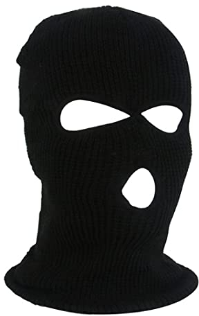 shengli Unisex-Maske Three-Loch Balaclava Gestrickte Gesichtsmaske Outdoor-Sport Skimasken Warme Hauben Vollgesichtsmaske Ski Gesichtsschutz Outdoor Clear Mask Kopfhaube (One Size,Three Holes 3)