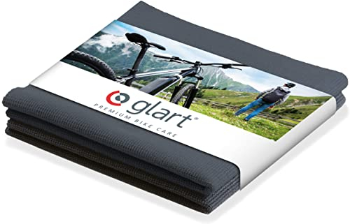 Glart 42AAF juego de 2 paños de microfibra ANTRACITA para el cuidado de la bicicleta, 40x40 cm, paños de microfibra BICYCLE suaves, absorbentes; Paños para limpiar