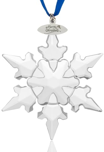 2022 jährliche Schneeflocke Kristall Weihnachten Ornamente Neujahr Winter Stern Kristall Anhänger Weihnachtsbaum Dekor