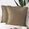 Madizz 2er Set Kissenbezügen aus Wildleder mit Fransenquasten Weiche dekorative Kissenbezüge für Sofa Schlafzimmer Kissenhülle Braun 45x45 cm Quadrat