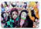 Roffatide Anime Demon Slayer Rechteckiger Teppich Nezuko Tanjirou Türdecke Teppich Fußmatten Teppich für Zuhause 50 * 80cm