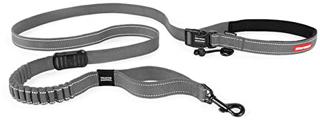 EZYDOG Road Runner Lead - Comfortable Padded Handle, Reflective Thread, 1.8M (Grey) for Small, Medium & Large Dogs
