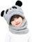 JFAN Wintermütze Unisex Mütze Schal Set Mädchen Niedliche Bärenohren Mütze Cap Kinder Jungen Grau