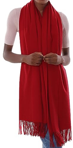 Schal Rot Stola Festlich Fur Abendkleid Pashmina Schals Tücher für Damen Winter