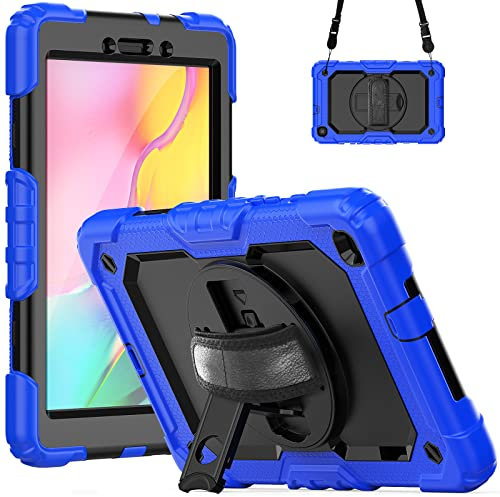 Funda para Samsung Galaxy Tab A7 Lite 2021 Tab A7 Lite 8.7 Pulgadas SM-T225/T220, con asa giratoria de 360 Grados/Correa de Hombro para Samsung Tab A7 Lite Tablet Case (Rosa)