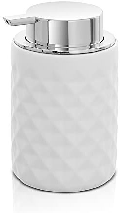 Inbagno Dispenser Sapone Bianco 350 ml, Ceramica Colore Bianco, Linea Cristal
