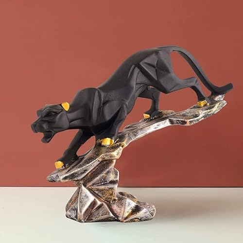 Western Eiderdown Presents Black Cheetah Showpiece Für Wohnheimdekorationsprogramm | Black Panther Statue | Jaguar -Statue Für Wohnungen Für Wohngebäude | Tierfiguren #Aport-694