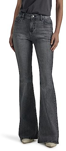 Lee Damen Legendary Mid Rise Flare Jeans, Blurred Darks, 36 Kurz
