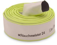 Ø 2 Zoll - 52 mm, 10 m Flachschlauch | Bauschlauch | Industrieschlauch | Synthetischer Gummi, Weiß mit Grün, 10 Bar, -20°C bis +60°