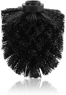 Indeka Home Toilet Brush Replacement Head with Durable Stiff Bristles, Screw-On Design Toilet Bowl Brush Head Toilet Cleaning Tool for Bathroom(Black)