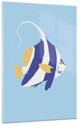 Bilder auf Glas 70x100cm Glasbild Fisch Exotisch Minimalismus Groß Wanddeko Bild im Glas Schlafzimmer Küche Deko Wandbilder Dekoration Wohnzimmer Modern Wall Decor Wand Kunstdruck Art GPA70x100-6125