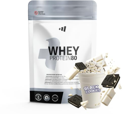 MASmusculo - Whey Protein 80 - Pot de 1 Kg - Whey Protein - Shake pour gagner de la masse musculaire - Aide à la récupération musculaire - Saveur WhiteChoc & Black Cookies