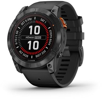 Garmin fēnix 7X Pro - Solar Edition (kein WLAN) Multisport-GPS-Smartwatch, integrierte Taschenlampe, Solarladefunktion