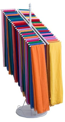 Unabhängige Metallschal -Rack Display Rack，gewerbe Einzelhandelsgeschäft Gürtel Schal Stoffhose Hanging Rack，multifunktionale Handtücher Seidenschal-Hijab-Speicher, Hängen 40-50 Schals Hängen