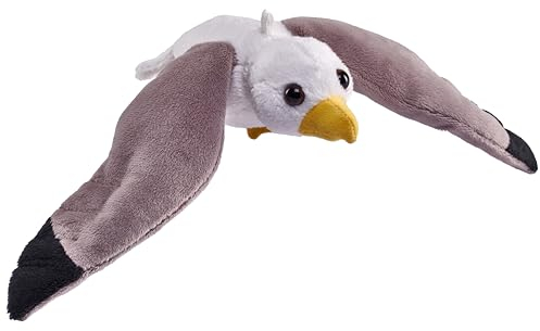 Wild Republic Pocketkins Eco Möwe, Plüschtier, 12 cm, Plüschspielzeug, Hergestellt aus recycelten Materialien, Umweltfreundlich, White