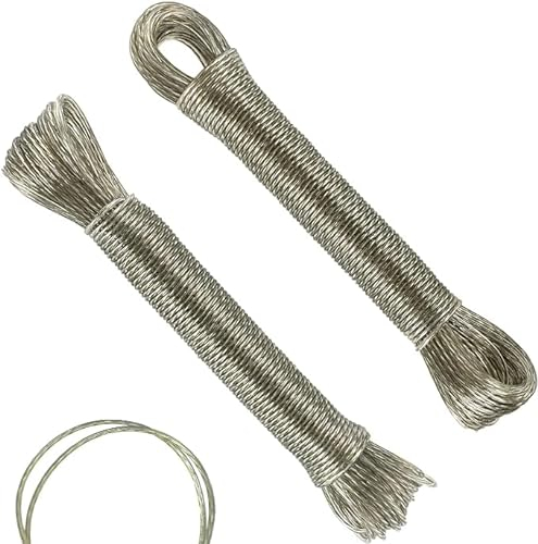 Corde à Linge MJFENDAI de 20 m avec Noyau en Acier, Résistant à la Rouille et à l'Eau, Pour la Maison, le Jardin, le Balcon, le Camping