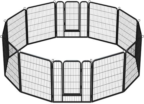 Yaheetech Heavy Duty Dog Playpen, 12 Panel 100cm Dog Fence Pet Exercise Pen for Large/Medium Dogs/Small Animals Rabbit Run Cat Fence Suitable for Indoor/Garden/Yard