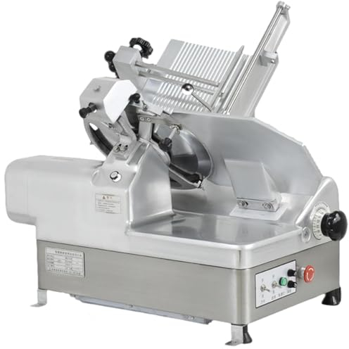 Automatic Meat Slicer, 13 Inch Electric Frozen Meat Deli Slicing Machine, 0-12mm Adjustable Thickness, Cut Width 23cm, Two-Way Switch Motor, for Beef, Mutton, Roast Meat, Pork, Ham